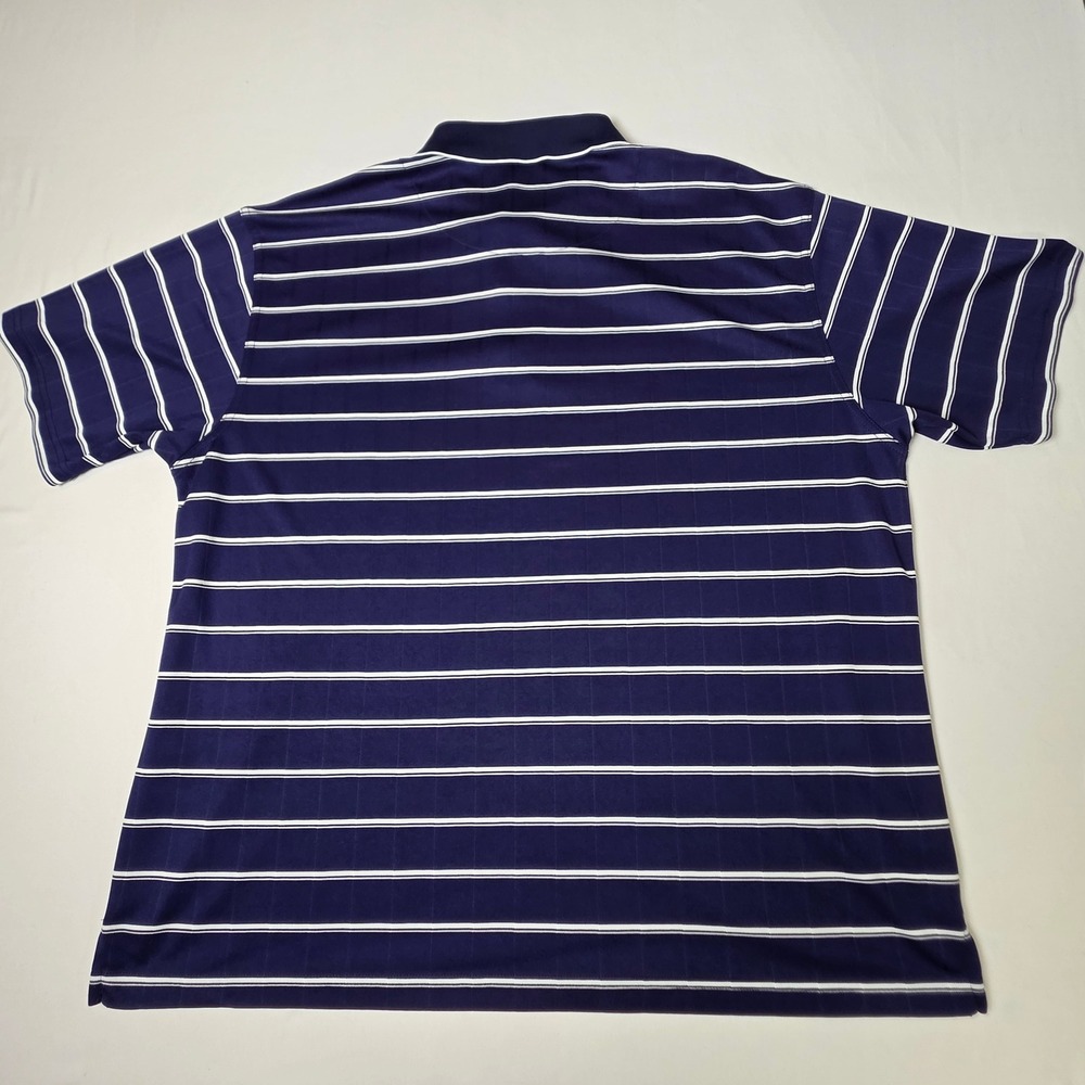 Grand Slam Polo Shirt Men XXL Navy Blue Striped Short Sleeve Golf Performance - Picture 6 of 6
